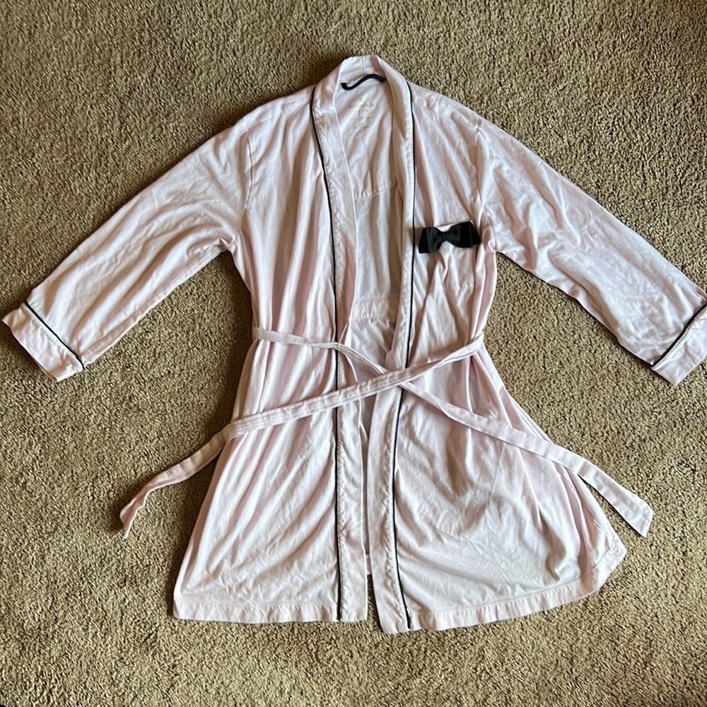 Kate Spade baby pink and black robe size xs/s